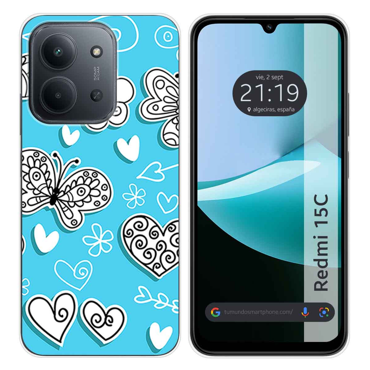 Funda Silicona para Xiaomi Redmi 15C 4G / 5G diseño Mariposas Dibujos