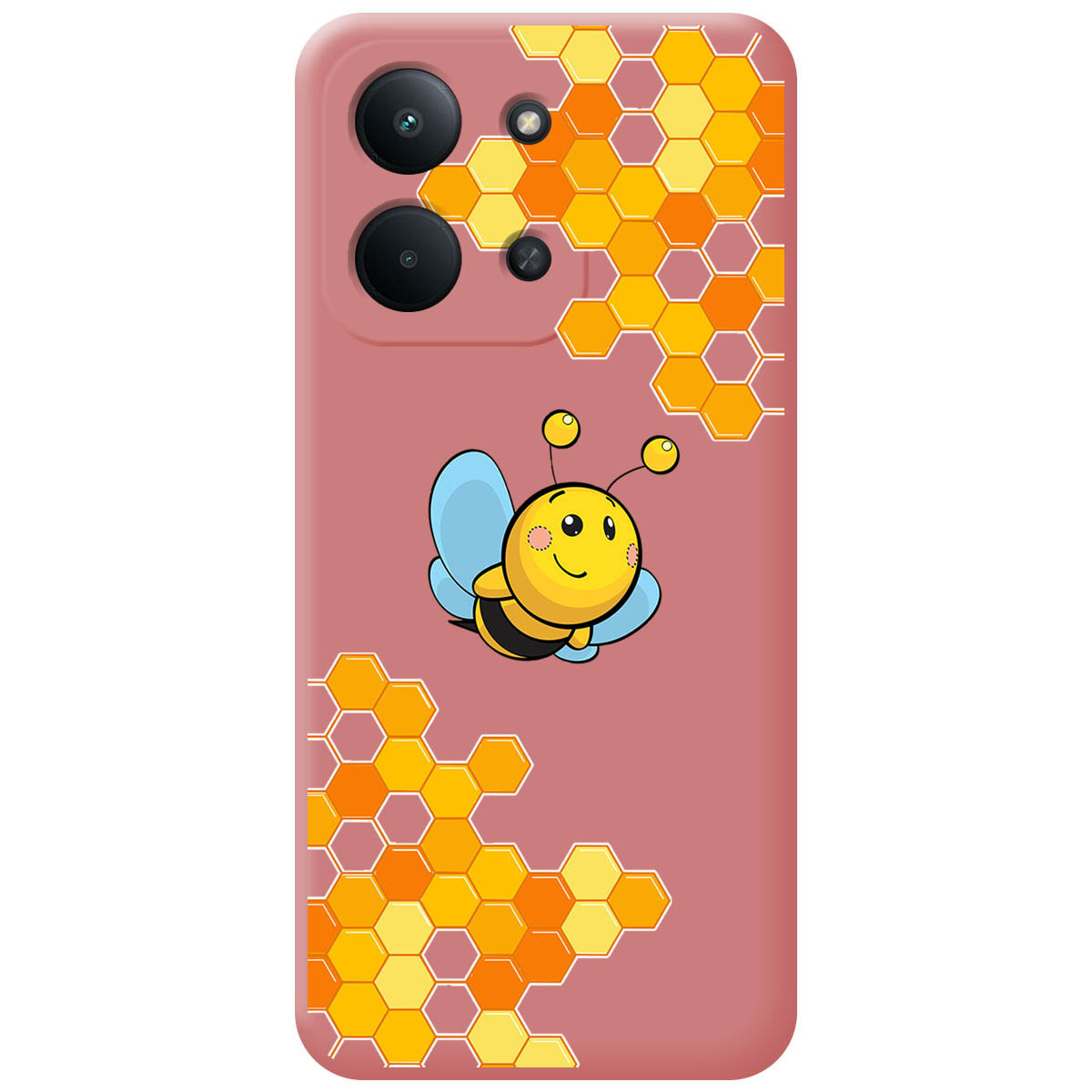 Funda Silicona Líquida Rosa para Xiaomi Redmi 15C 4G / 5G diseño Abeja Dibujos