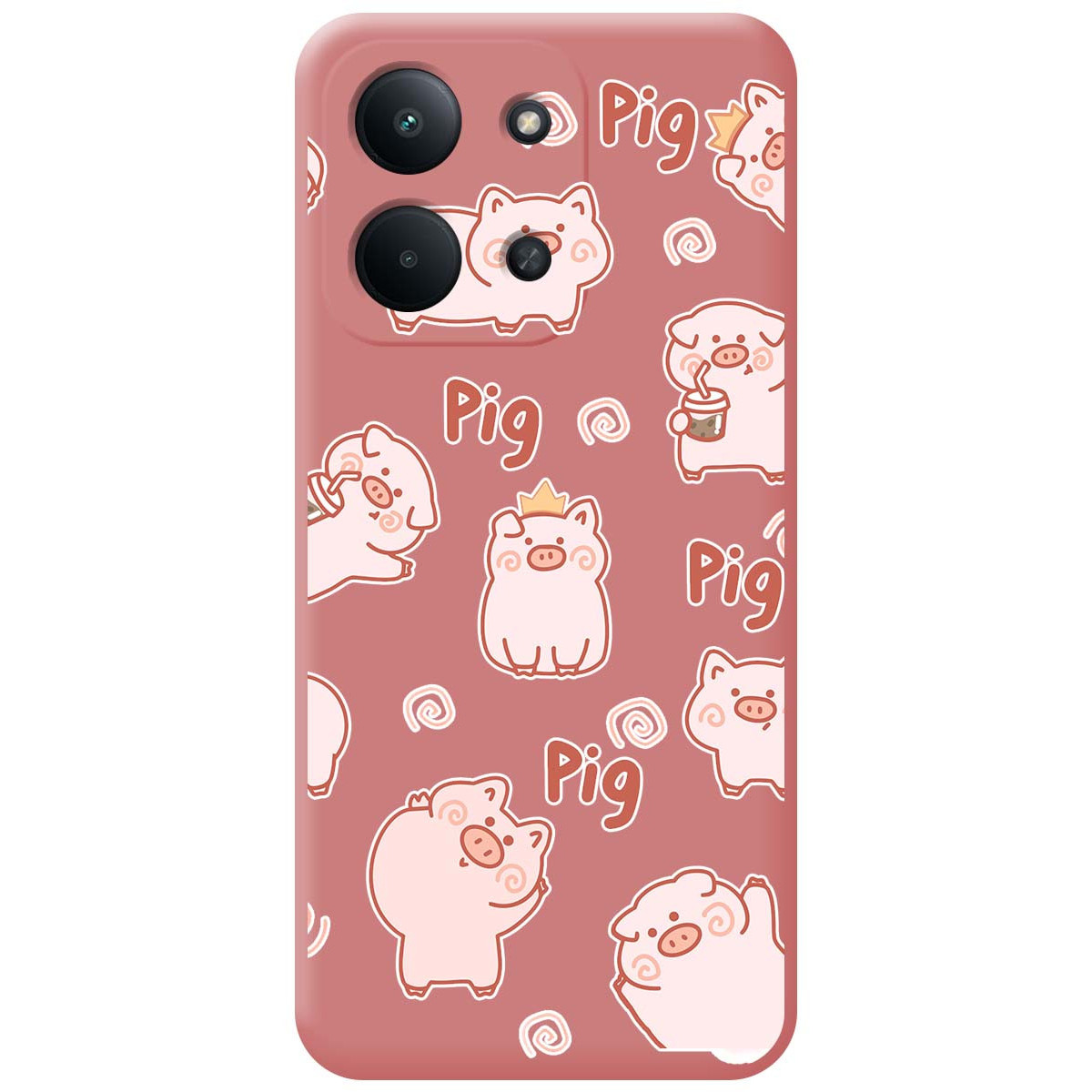 Funda Silicona Líquida Rosa para Xiaomi Redmi 15C 4G / 5G diseño Cerdos Dibujos