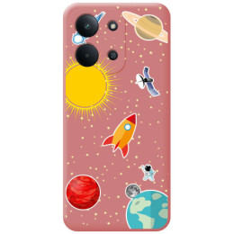 Funda Silicona Líquida Rosa para Xiaomi Redmi 15C 4G / 5G diseño Espacio Dibujos