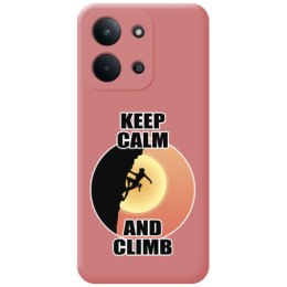 Funda Silicona Líquida Rosa para Xiaomi Redmi 15C 4G / 5G diseño Mujer Escalada Dibujos