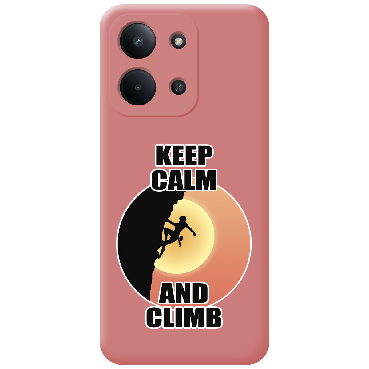 Funda Silicona Líquida Rosa para Xiaomi Redmi 15C 4G / 5G diseño Mujer Escalada Dibujos