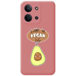 Funda Silicona Líquida Rosa para Xiaomi Redmi 15C 4G / 5G diseño Vegan Life Dibujos