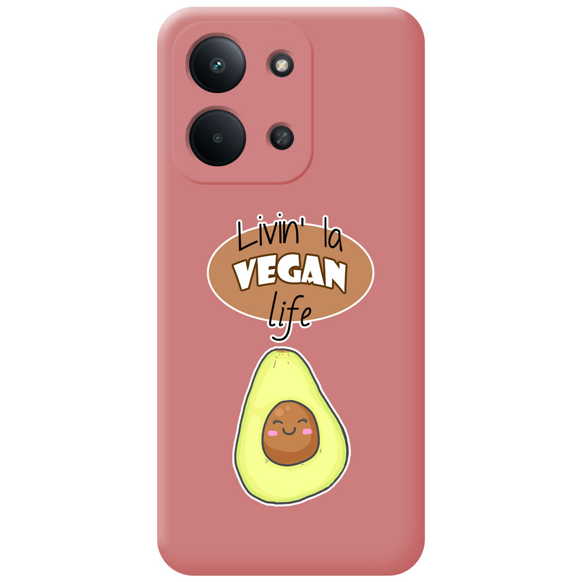 Funda Silicona Líquida Rosa para Xiaomi Redmi 15C 4G / 5G diseño Vegan Life Dibujos