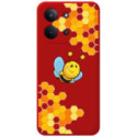 Funda Silicona Líquida Roja para Xiaomi Redmi 15C 4G / 5G diseño Abeja Dibujos