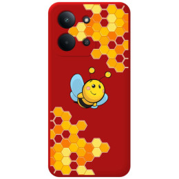 Funda Silicona Líquida Roja para Xiaomi Redmi 15C 4G / 5G diseño Abeja Dibujos