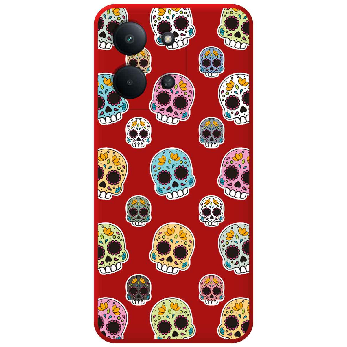 Funda Silicona Líquida Roja para Xiaomi Redmi 15C 4G / 5G diseño Catrina Dibujos