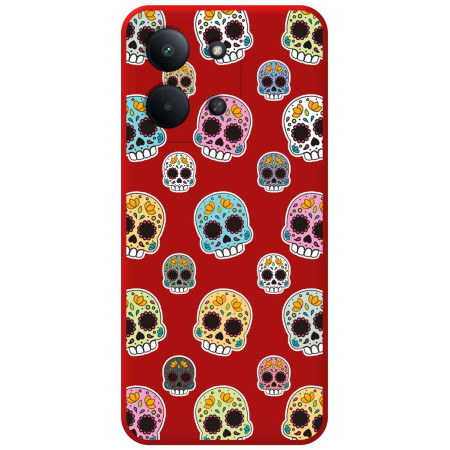 Funda Silicona Líquida Roja para Xiaomi Redmi 15C 4G / 5G diseño Catrina Dibujos