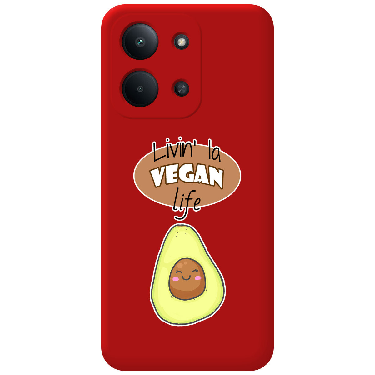 Funda Silicona Líquida Roja para Xiaomi Redmi 15C 4G / 5G diseño Vegan Life Dibujos