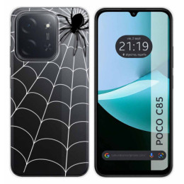 Funda Silicona Transparente para Xiaomi Poco C85 diseño Araña Dibujos