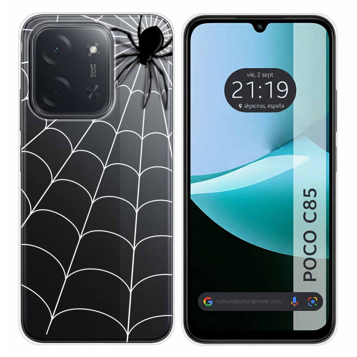 Funda Silicona Transparente para Xiaomi Poco C85 diseño Araña Dibujos