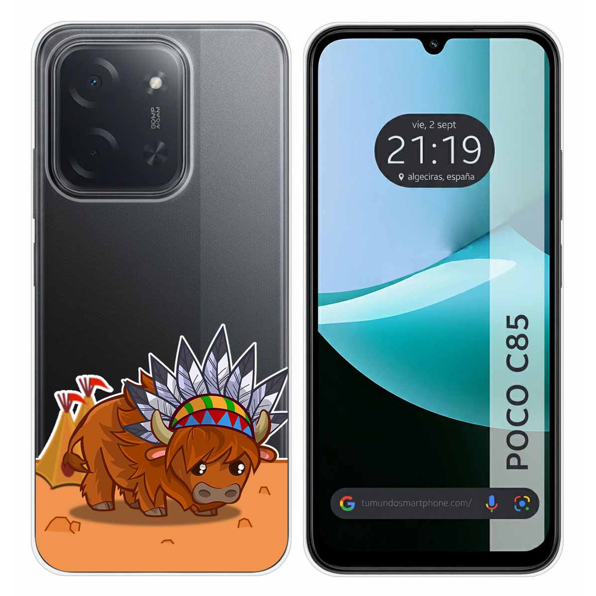 Funda Silicona Transparente para Xiaomi Poco C85 diseño Bufalo Dibujos