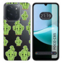 Funda Silicona Transparente para Xiaomi Poco C85 diseño Cactus Dibujos
