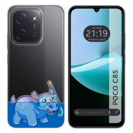 Funda Silicona Transparente para Xiaomi Poco C85 diseño Hipo Dibujos