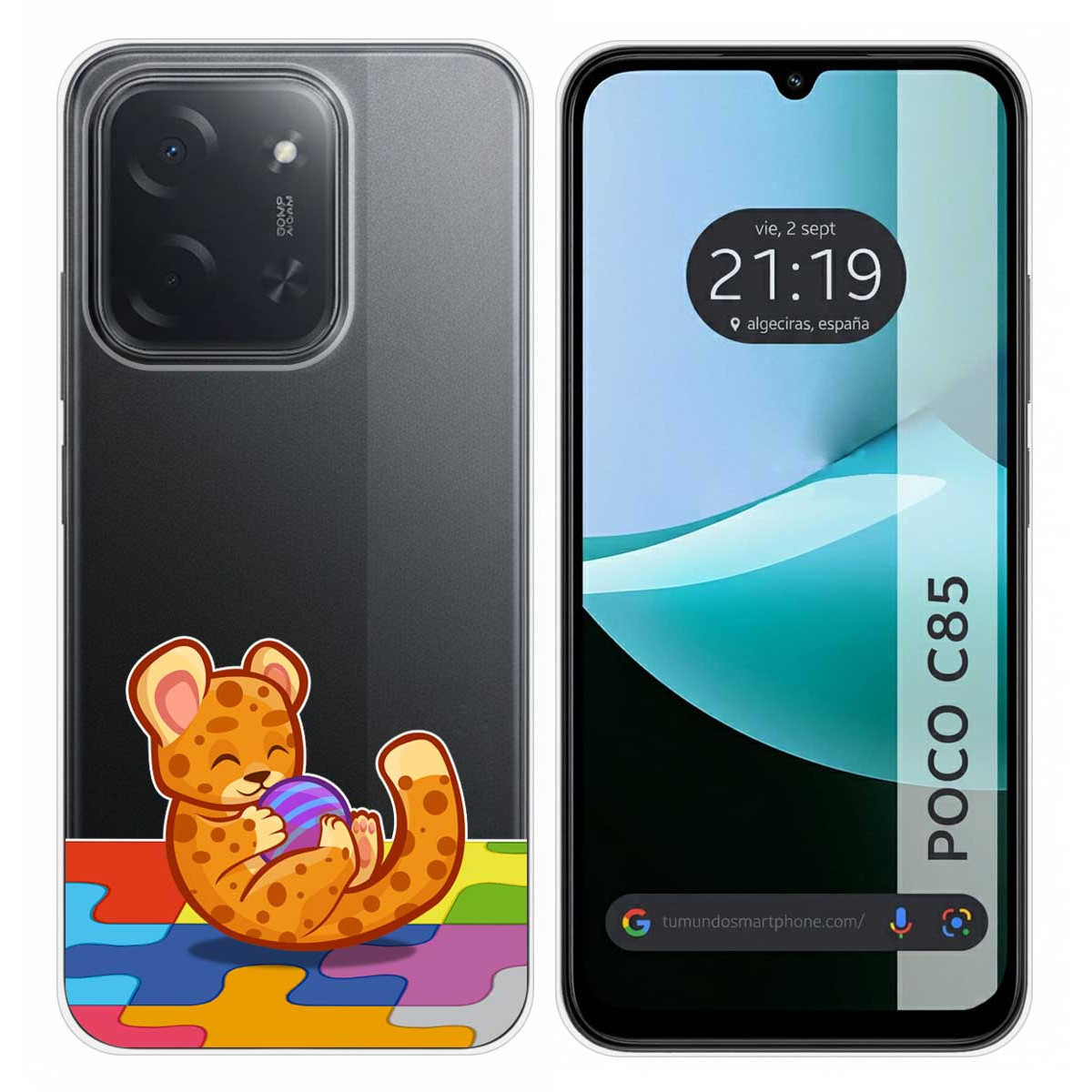 Funda Silicona Transparente para Xiaomi Poco C85 diseño Leopardo Dibujos