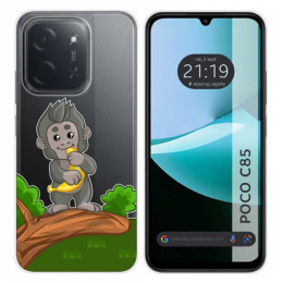 Funda Silicona Transparente para Xiaomi Poco C85 diseño Mono Dibujos