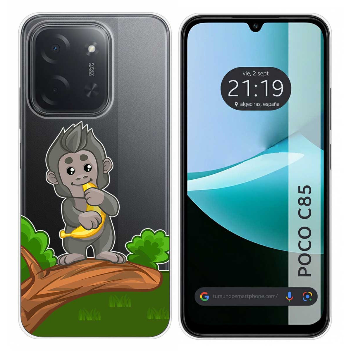 Funda Silicona Transparente para Xiaomi Poco C85 diseño Mono Dibujos