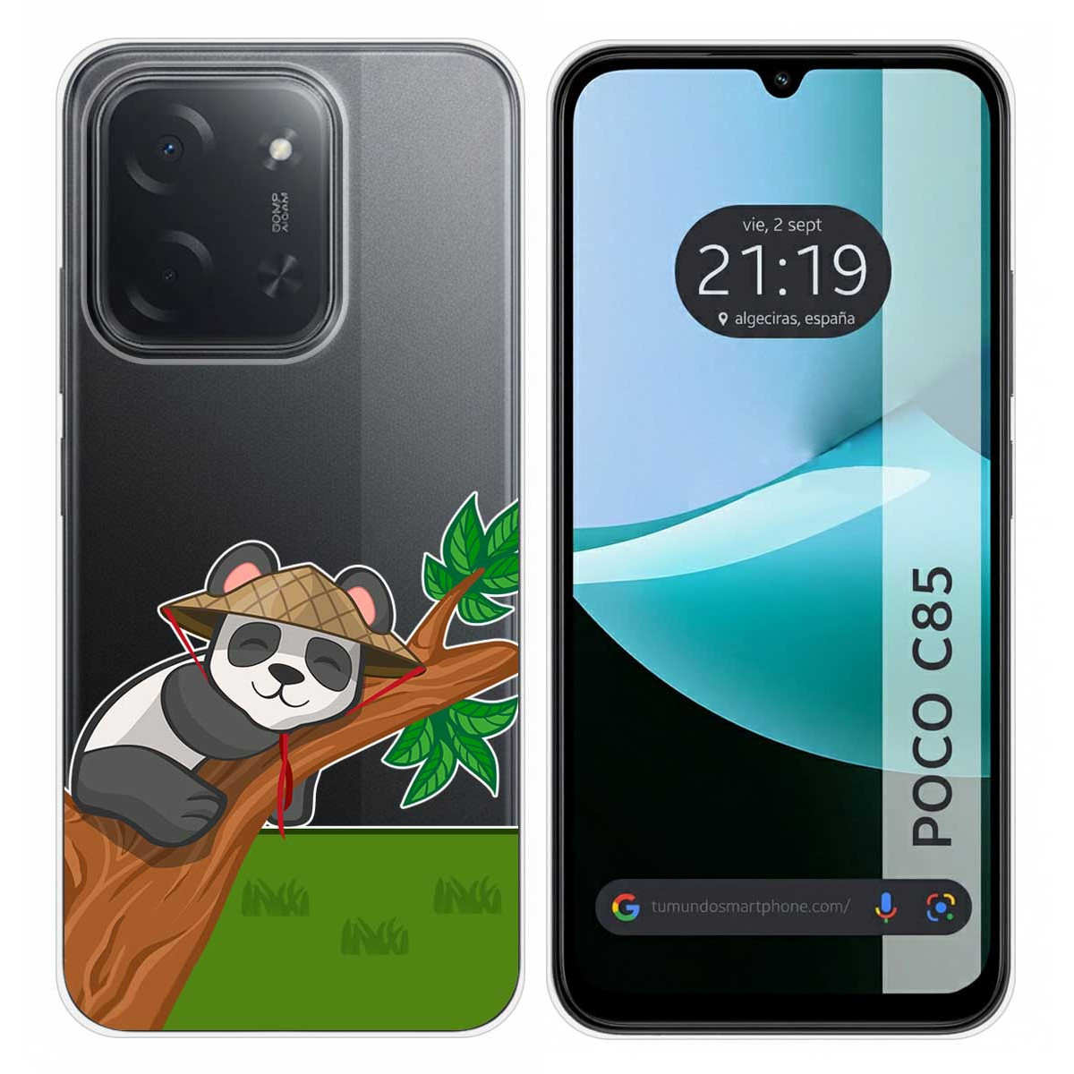 Funda Silicona Transparente para Xiaomi Poco C85 diseño Panda Dibujos