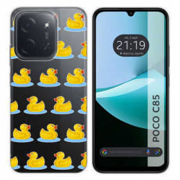 Funda Silicona Transparente para Xiaomi Poco C85 diseño Pato Dibujos