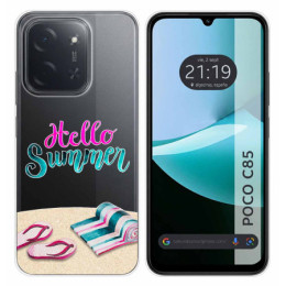 Funda Silicona Transparente para Xiaomi Poco C85 diseño Summer Dibujos