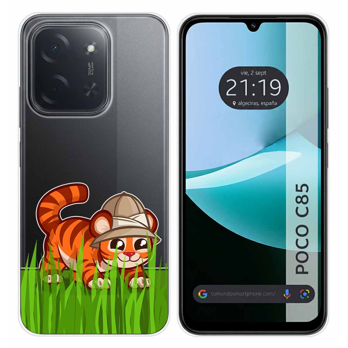 Funda Silicona Transparente para Xiaomi Poco C85 diseño Tigre Dibujos