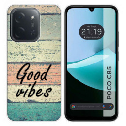 Funda Silicona para Xiaomi Poco C85 diseño Madera 01 Dibujos