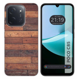 Funda Silicona para Xiaomi Poco C85 diseño Madera 03 Dibujos