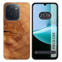 Funda Silicona para Xiaomi Poco C85 diseño Madera 04 Dibujos