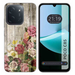 Funda Silicona para Xiaomi Poco C85 diseño Madera 08 Dibujos