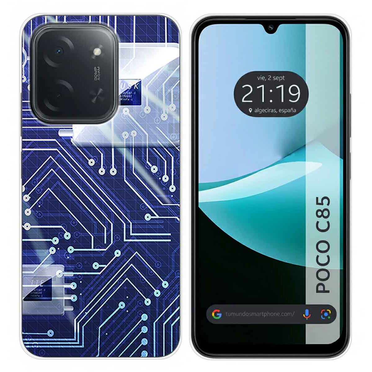 Funda Silicona para Xiaomi Poco C85 diseño Circuito Dibujos