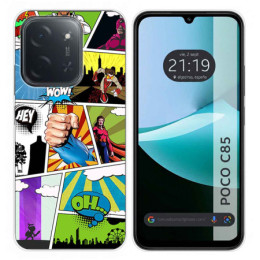Funda Silicona para Xiaomi Poco C85 diseño Comic Dibujos