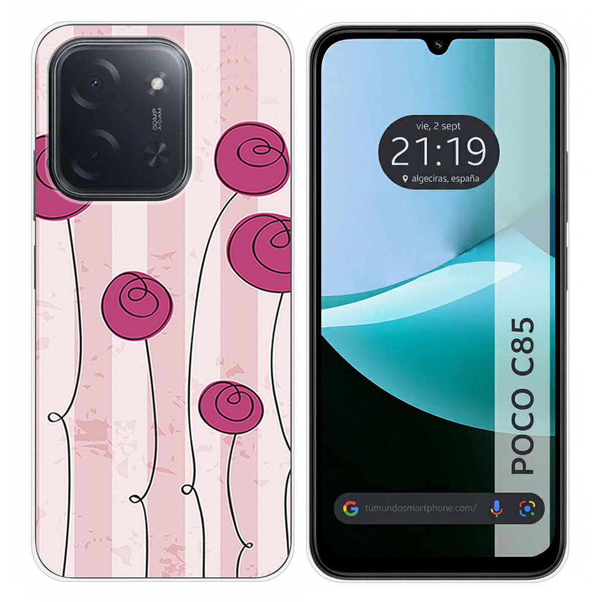 Funda Silicona para Xiaomi Poco C85 diseño Flores Vintage Dibujos