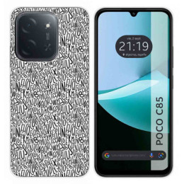 Funda Silicona para Xiaomi Poco C85 diseño Letras Dibujos