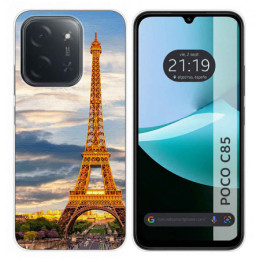 Funda Silicona para Xiaomi Poco C85 diseño Paris Dibujos