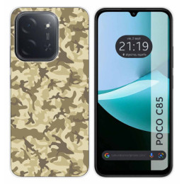 Funda Silicona para Xiaomi Poco C85 diseño Sand Camuflaje Dibujos