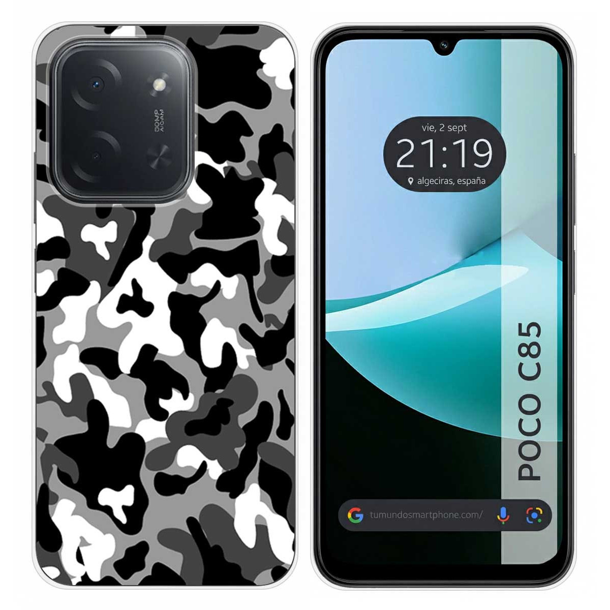 Funda Silicona para Xiaomi Poco C85 diseño Snow Camuflaje Dibujos