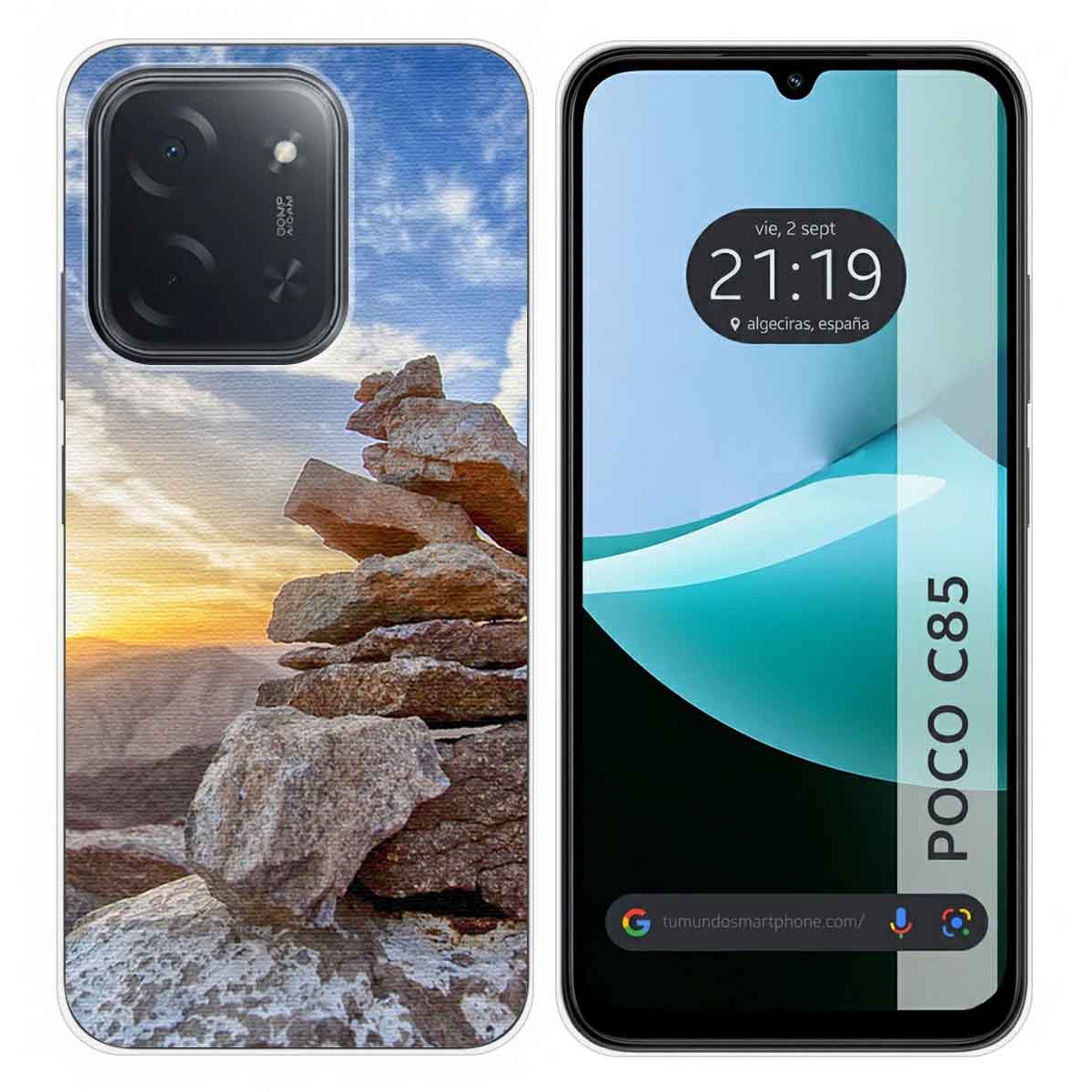 Funda Silicona para Xiaomi Poco C85 diseño Sunset Dibujos