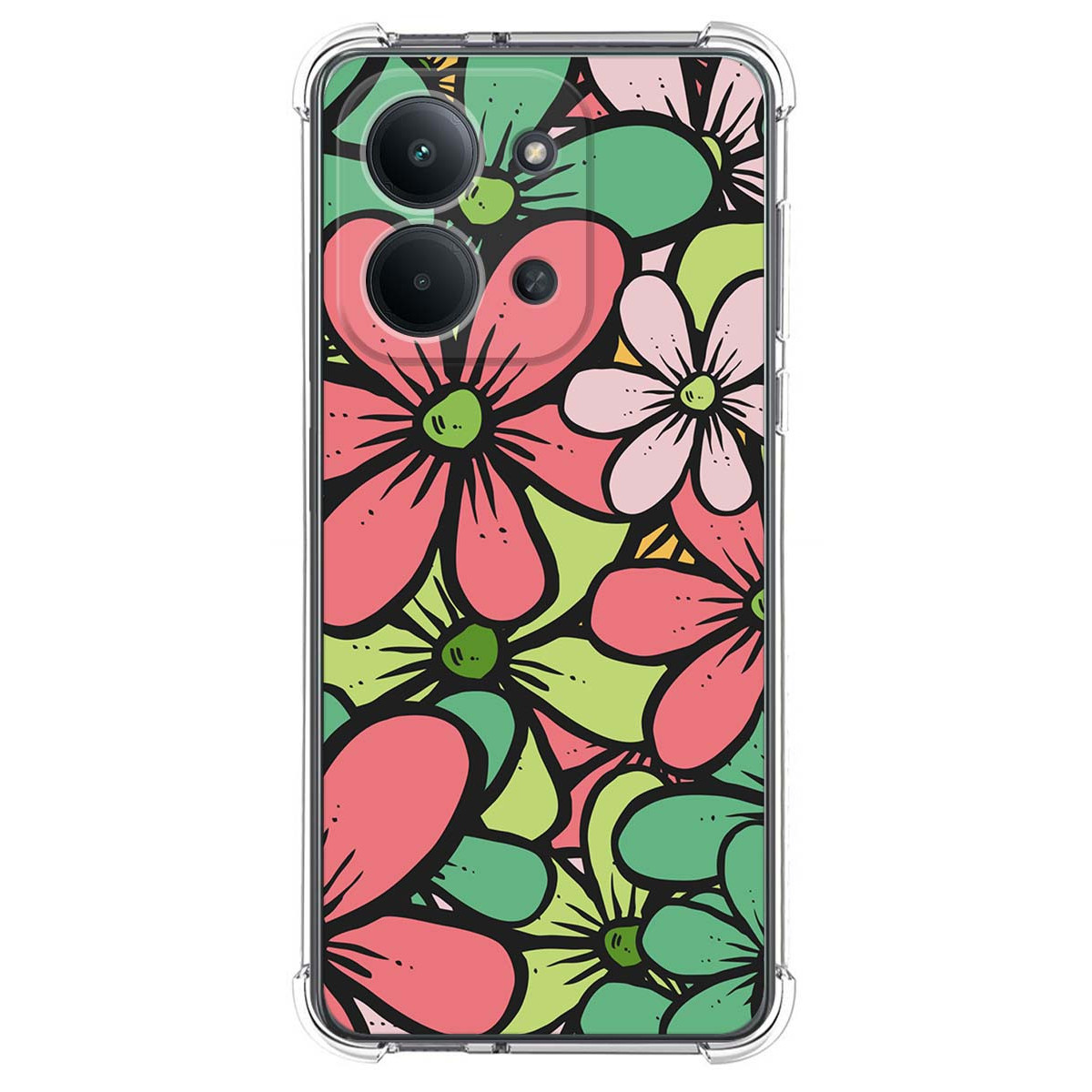 Funda Silicona Antigolpes para Xiaomi Poco C85 diseño Flores 02 Dibujos