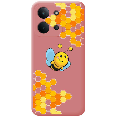 Funda Silicona Líquida Rosa para Xiaomi Poco C85 diseño Abeja Dibujos