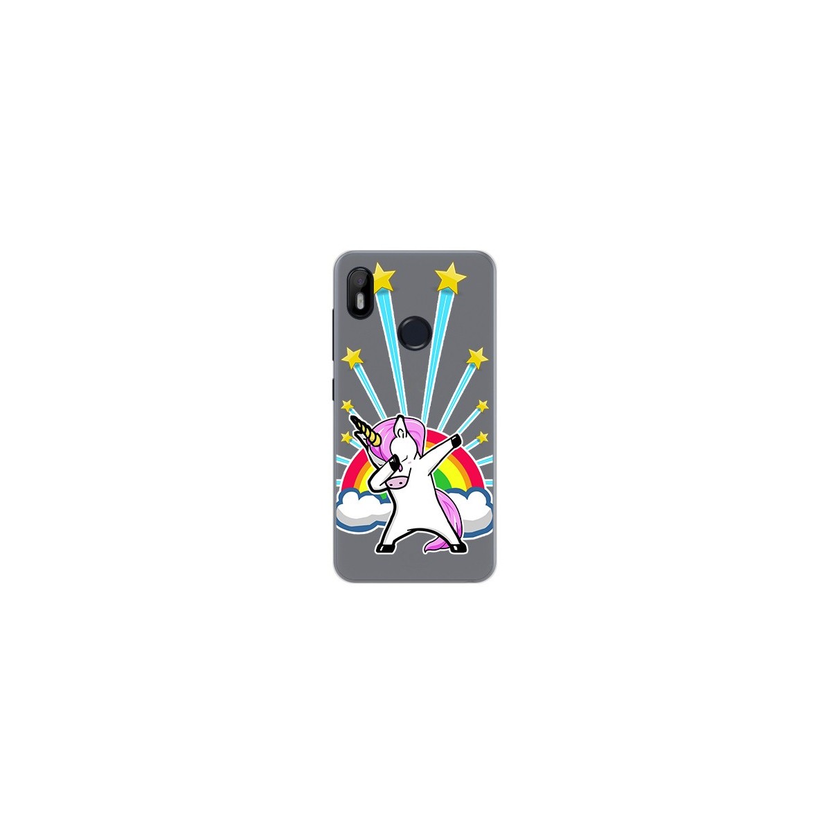 Funda Gel Transparente para Bq Aquaris C Diseño Unicornio Dibujos