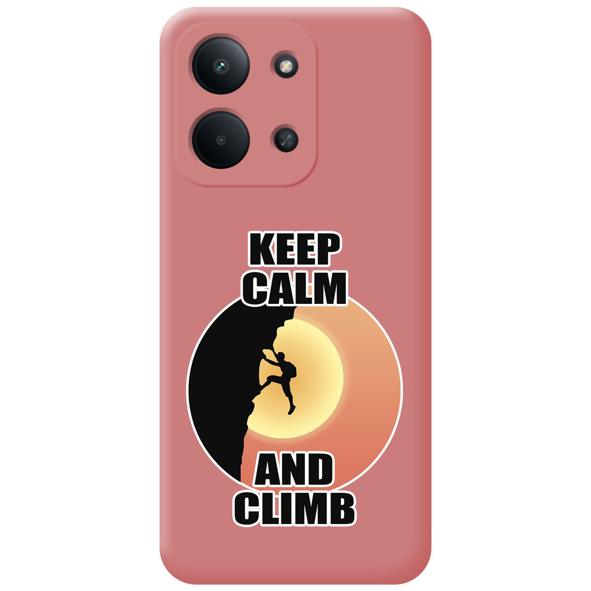 Funda Silicona Líquida Rosa para Xiaomi Poco C85 diseño Hombre Escalada Dibujos