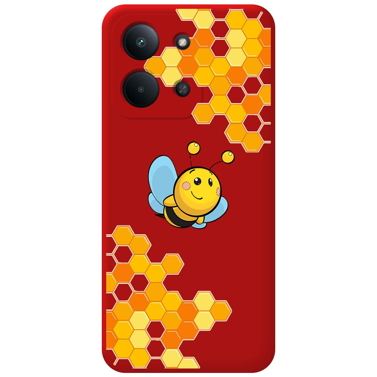 Funda Silicona Líquida Roja para Xiaomi Poco C85 diseño Abeja Dibujos