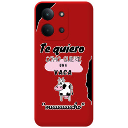 Funda Silicona Líquida Roja para Xiaomi Poco C85 diseño Vaca Dibujos