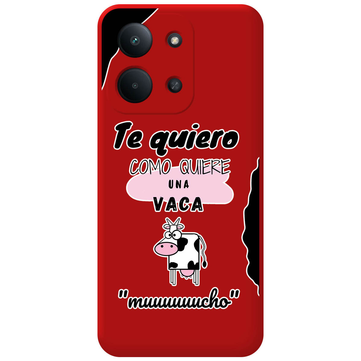 Funda Silicona Líquida Roja para Xiaomi Poco C85 diseño Vaca Dibujos