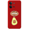 Funda Silicona Líquida Roja para Xiaomi Poco C85 diseño Vegan Life Dibujos