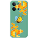 Funda Silicona Líquida Verde para Xiaomi Poco C85 diseño Abeja Dibujos