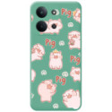 Funda Silicona Líquida Verde para Xiaomi Poco C85 diseño Cerdos Dibujos