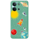 Funda Silicona Líquida Verde para Xiaomi Poco C85 diseño Espacio Dibujos