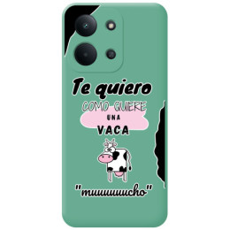 Funda Silicona Líquida Verde para Xiaomi Poco C85 diseño Vaca Dibujos
