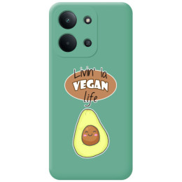 Funda Silicona Líquida Verde para Xiaomi Poco C85 diseño Vegan Life Dibujos